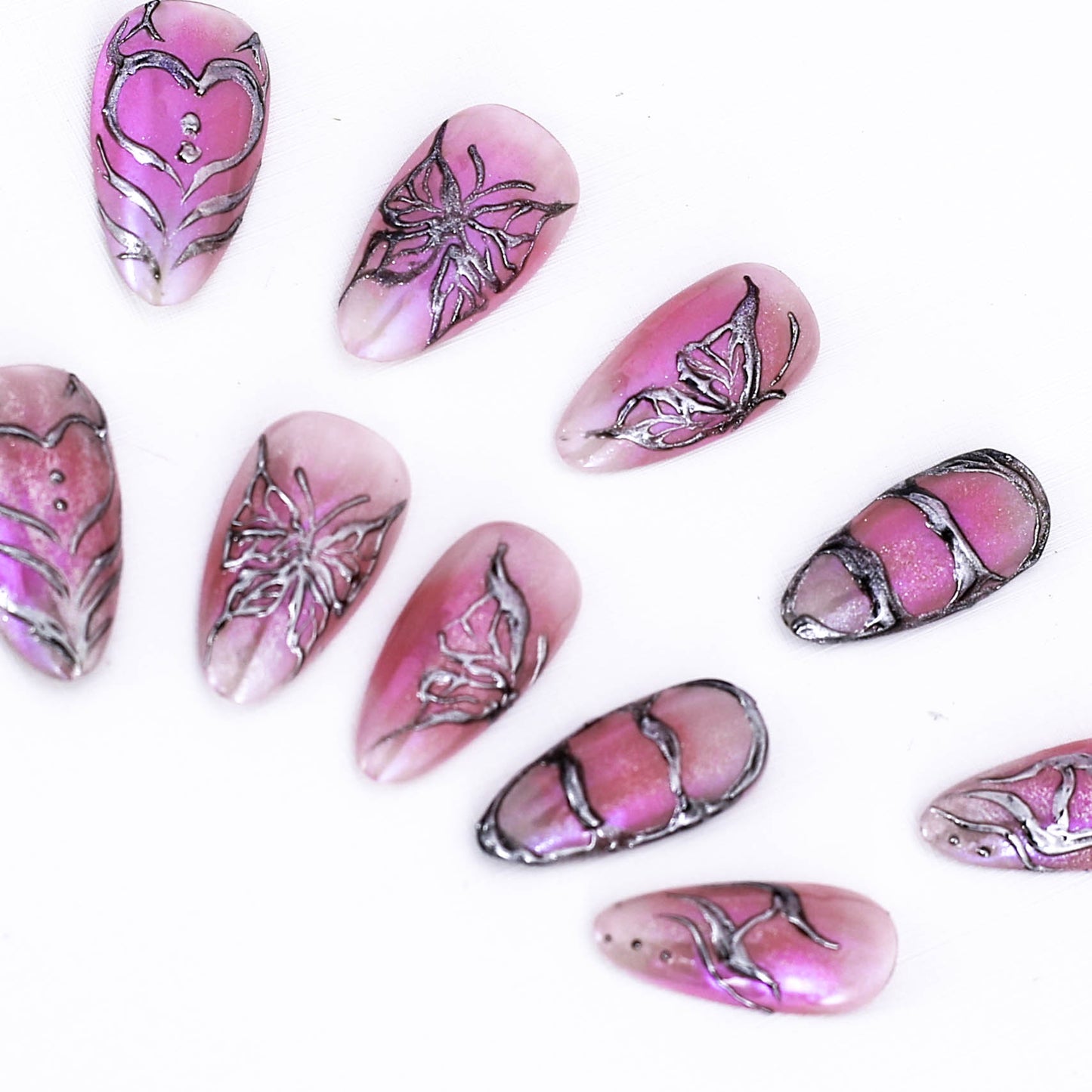 Metallic Flutter Press On Nail