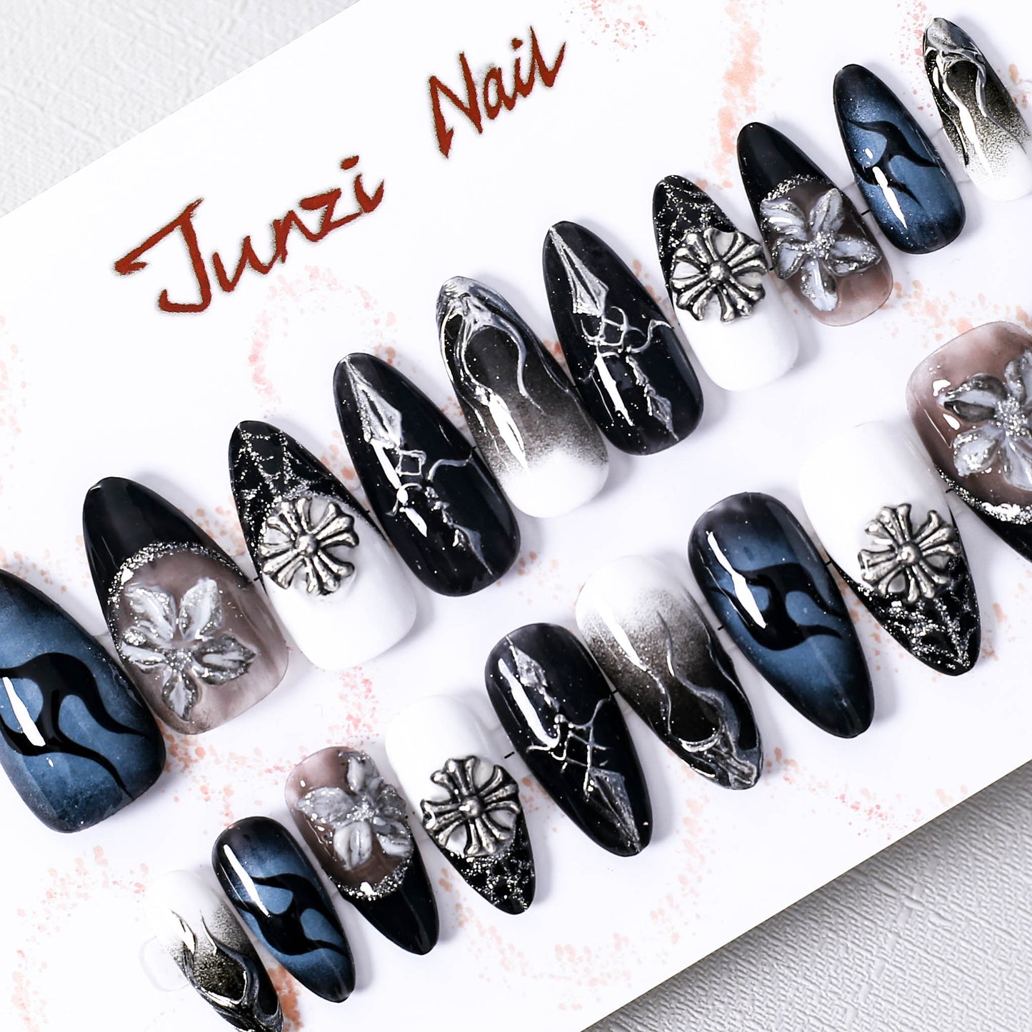 Midnight Bloom Press On Nail