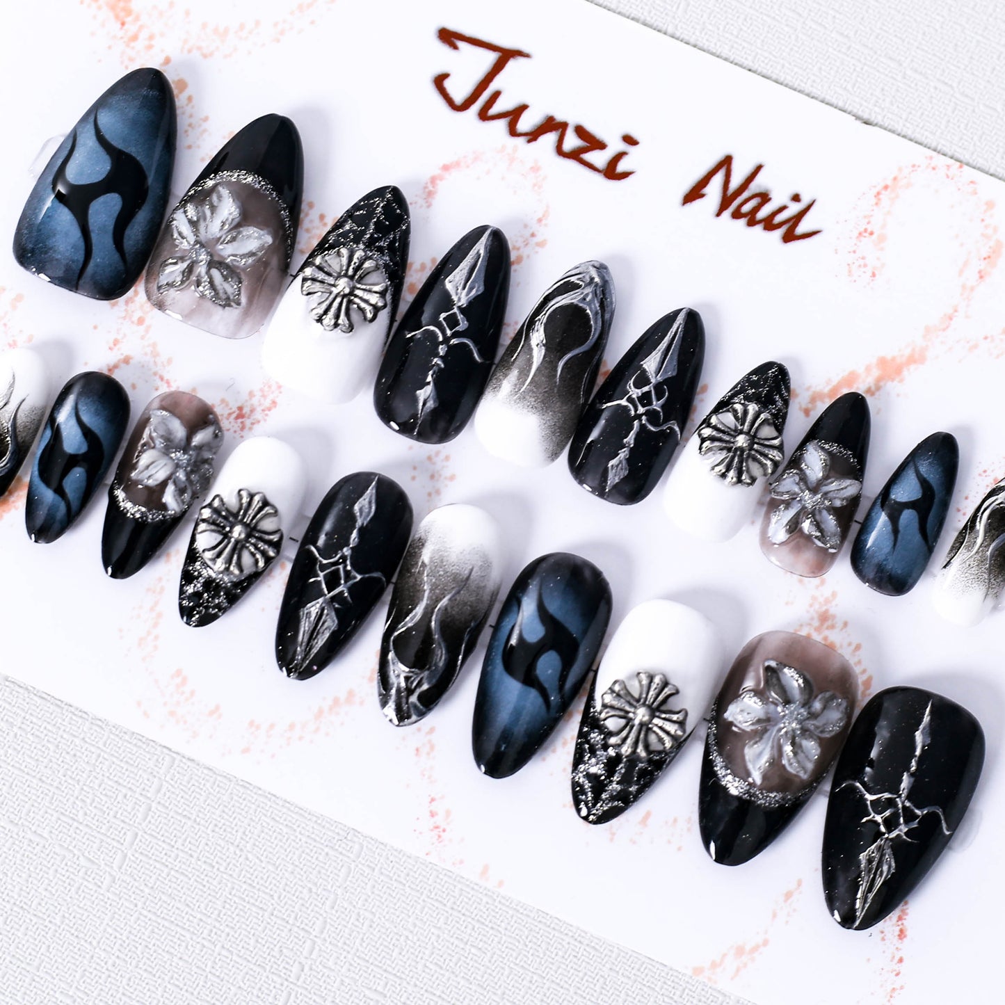 Midnight Bloom Press On Nail