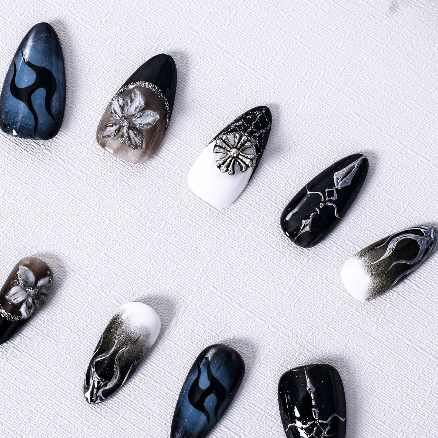 Midnight Bloom Press On Nail