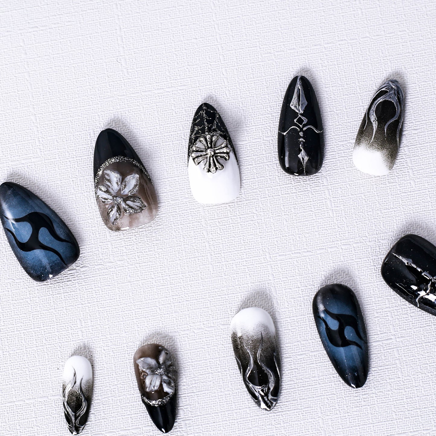 Midnight Bloom Press On Nail