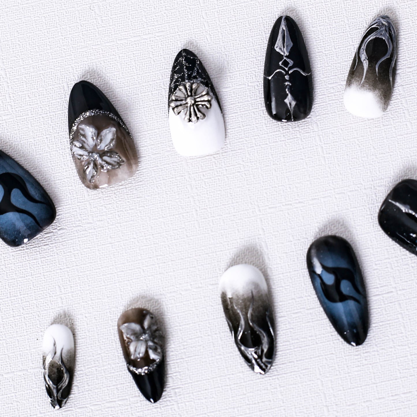 Midnight Bloom Press On Nail