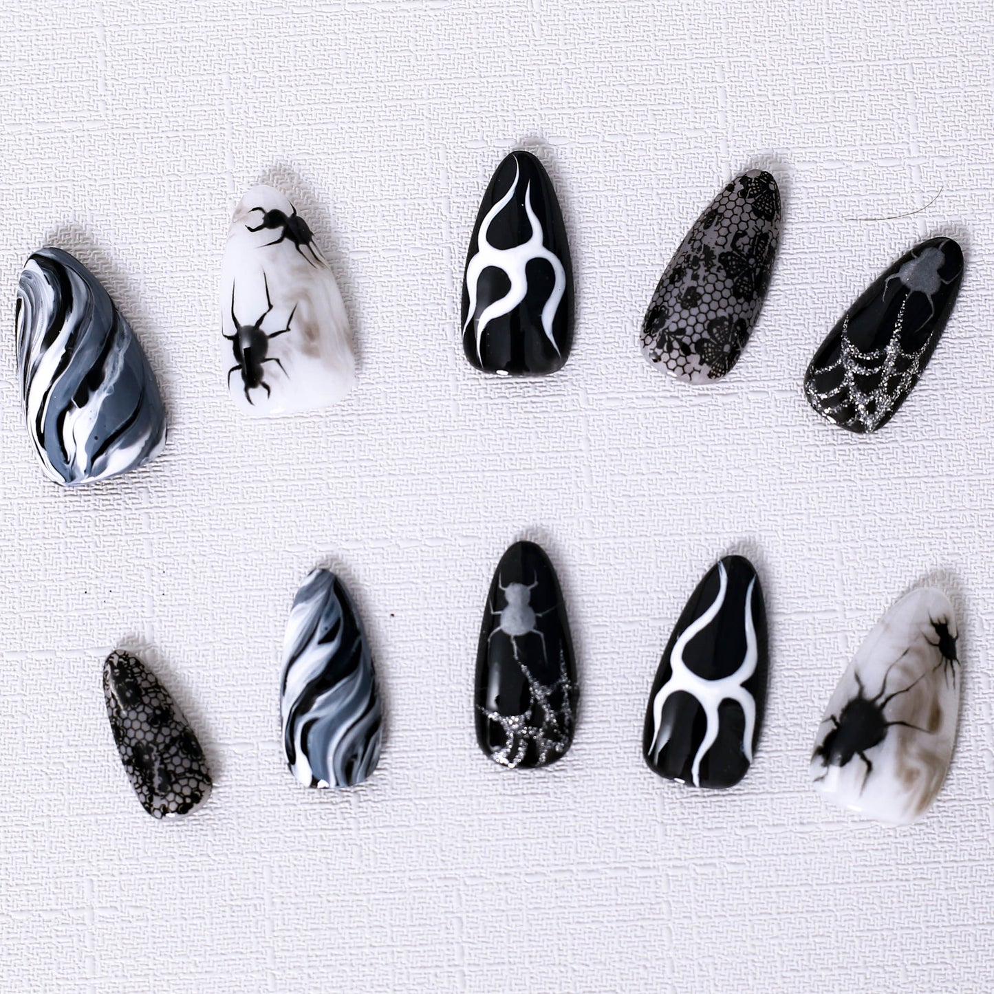 Gothic Flames and Webs Press On Nail