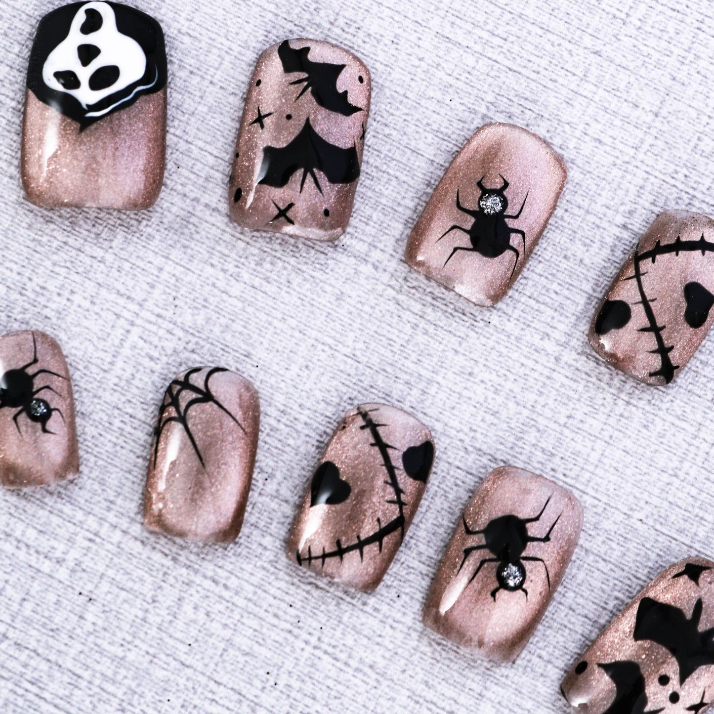 Haunting Web Glam Press On Nail