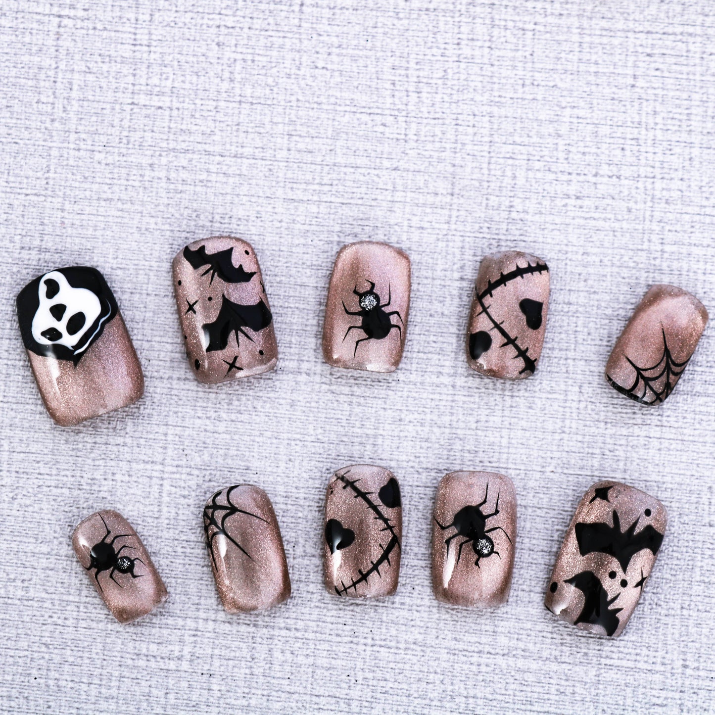 Haunting Web Glam Press On Nail