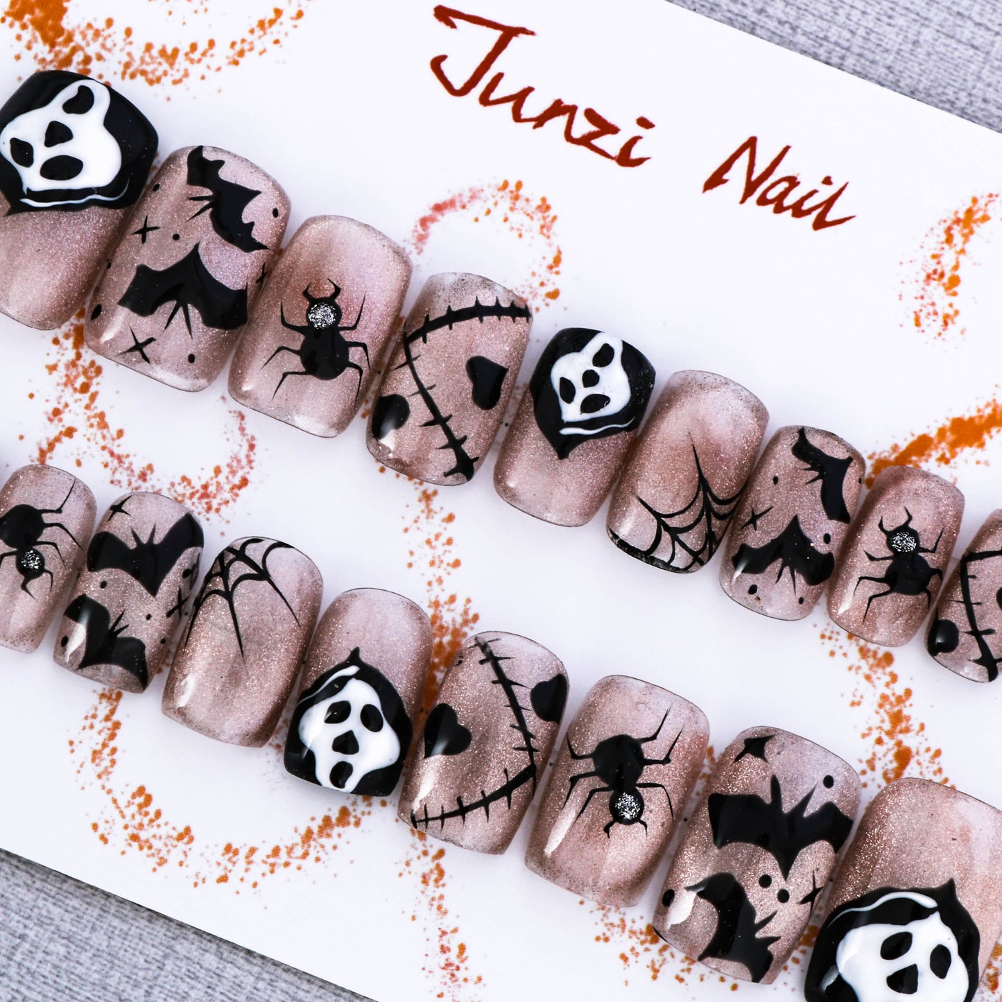 Haunting Web Glam Press On Nail