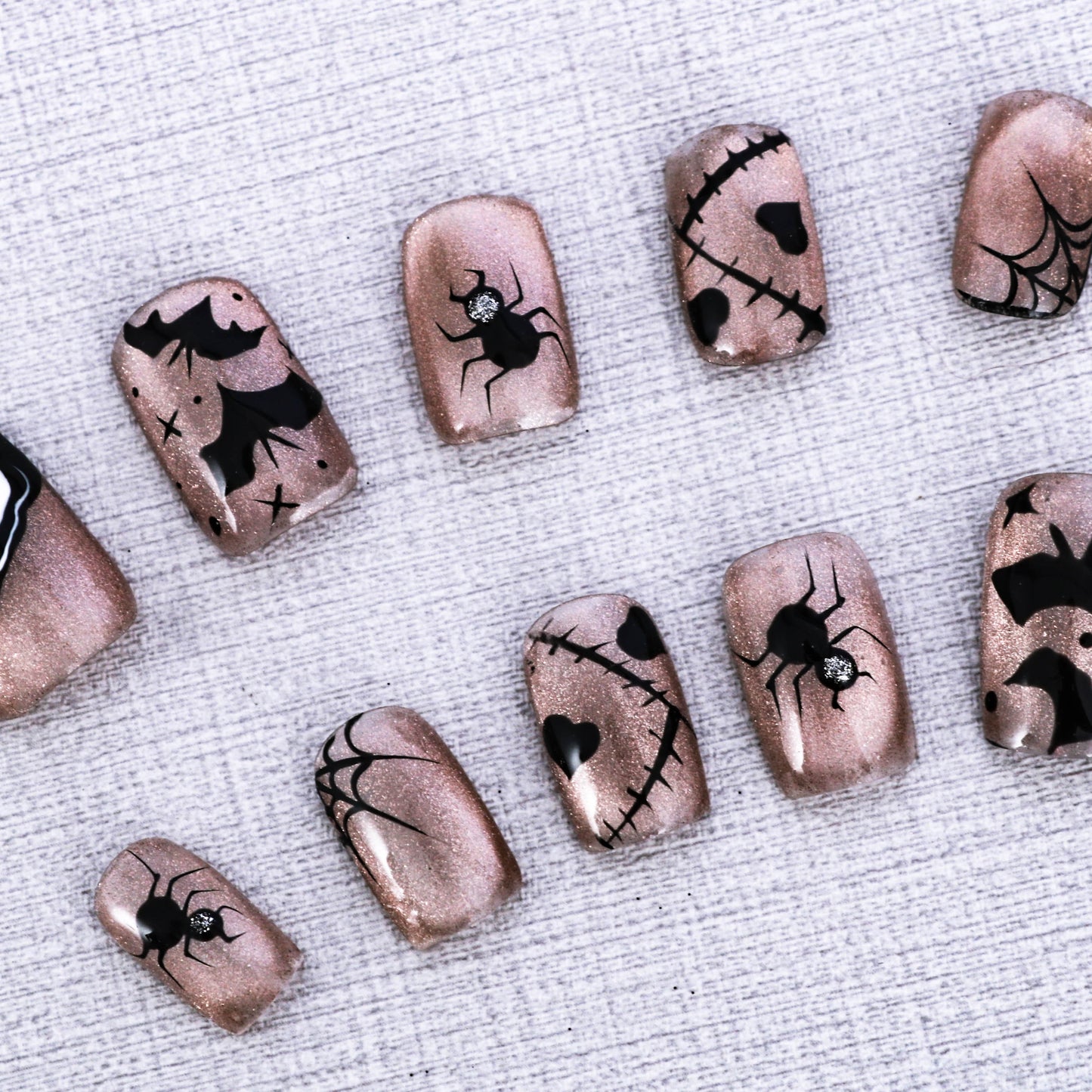 Haunting Web Glam Press On Nail