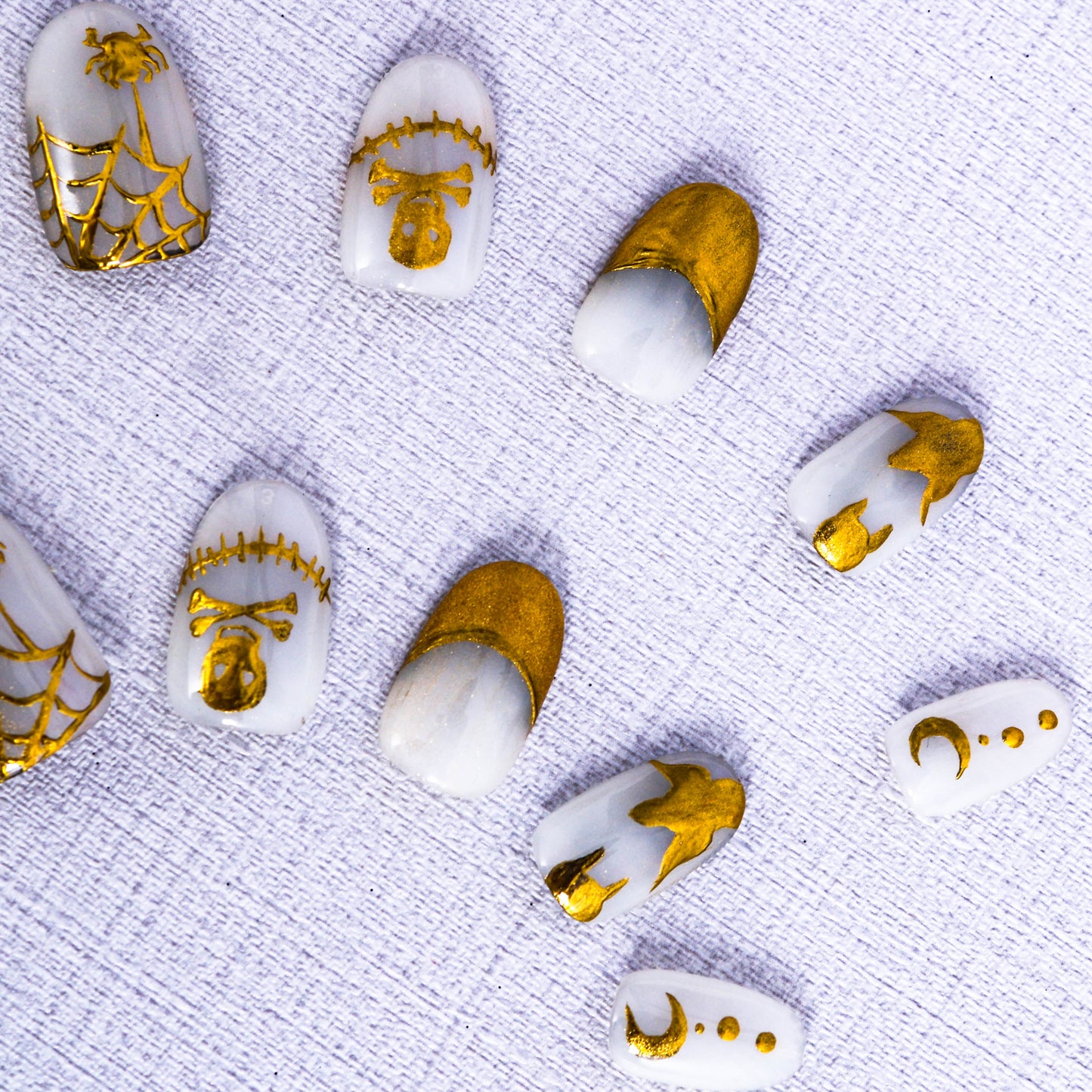Golden Halloween Glam Press On Nail