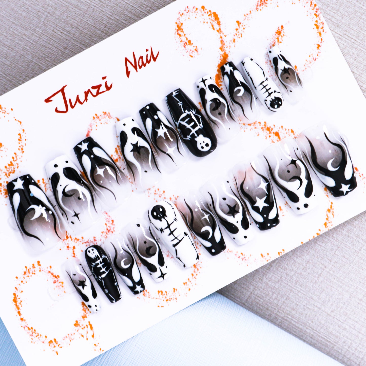 Ghostly Flames Halloween Press On Nail