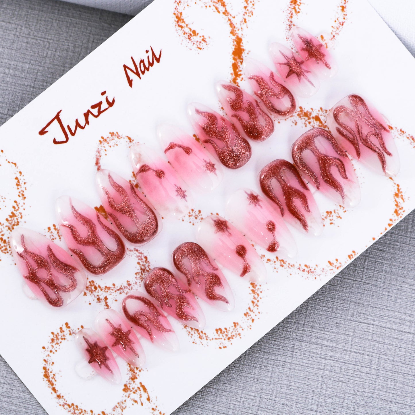 Blazing Pink Starlight Press On Nail