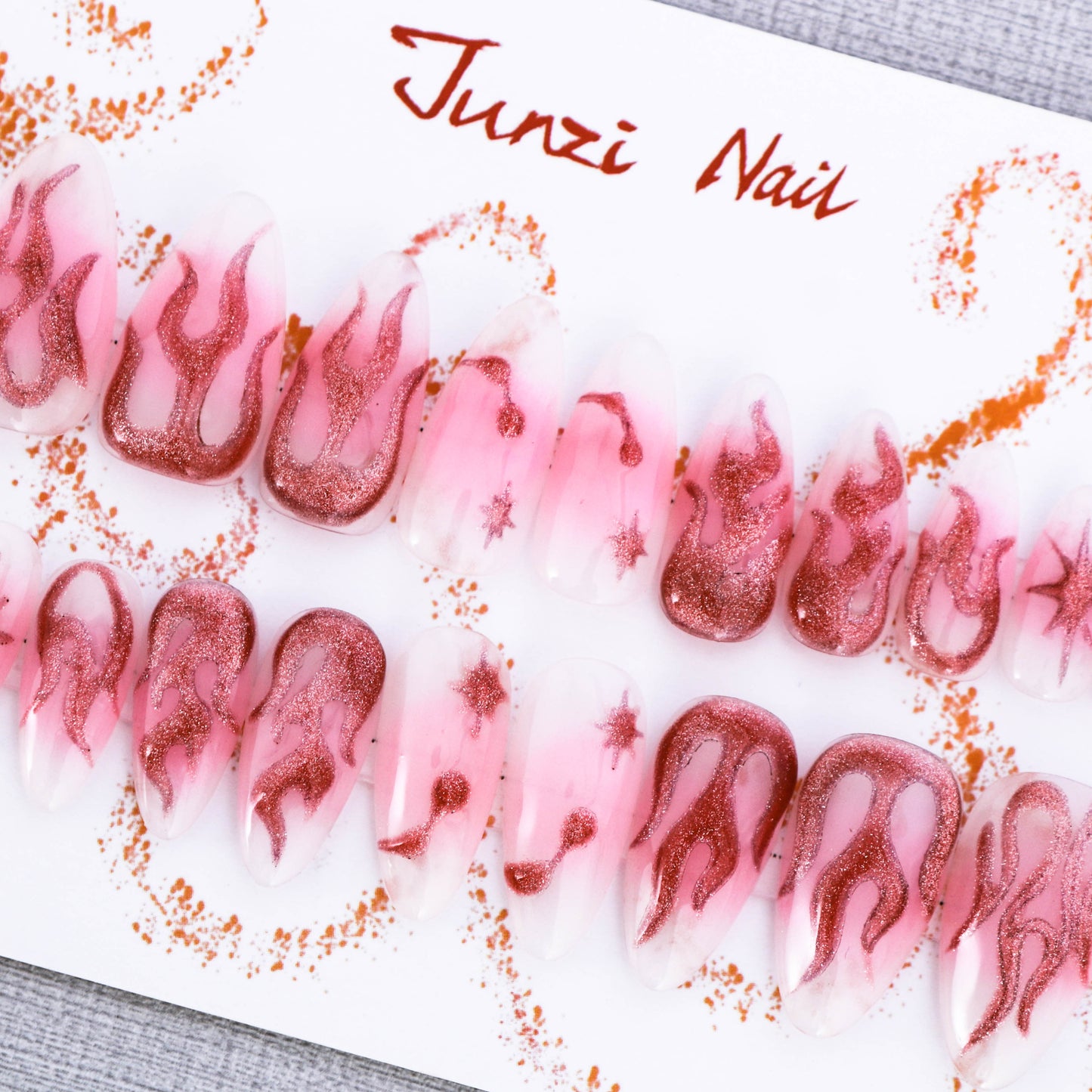 Blazing Pink Starlight Press On Nail
