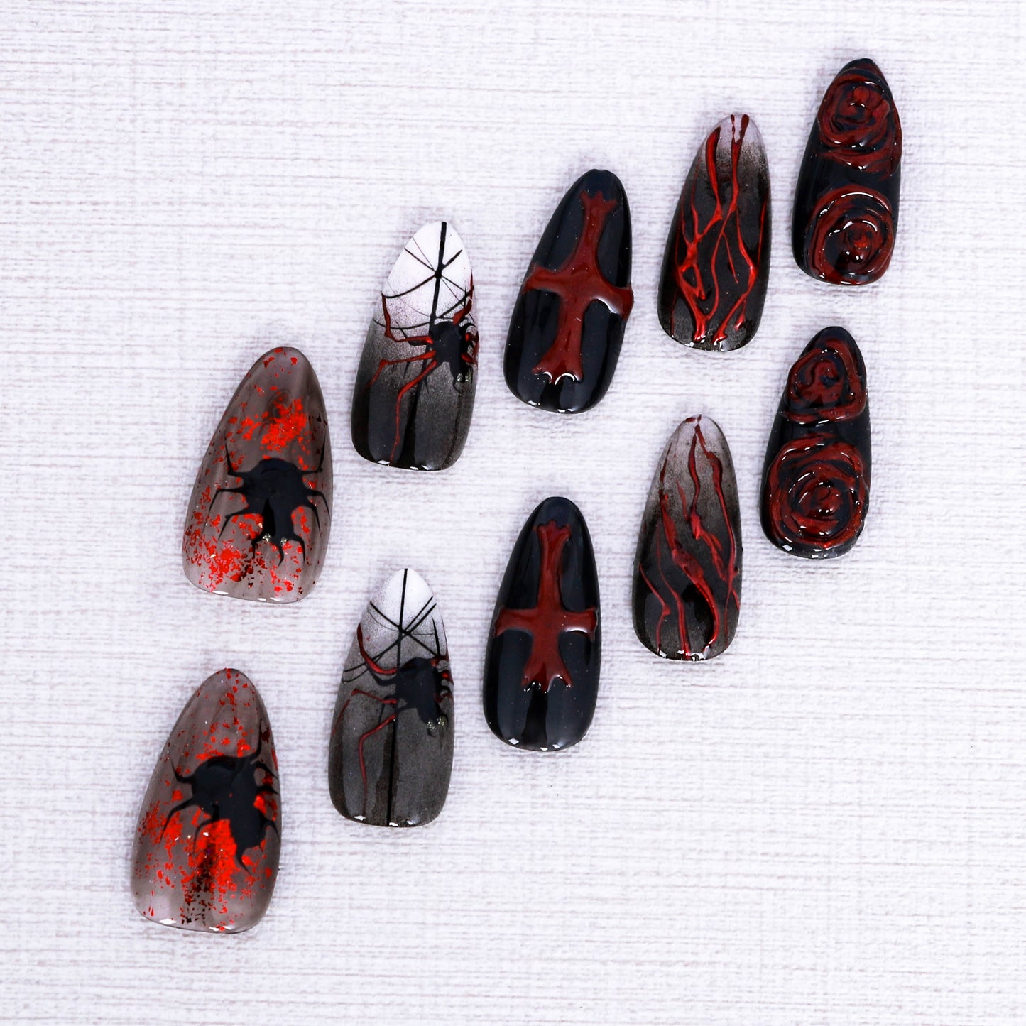 Spider Rose Inferno Press On Nail
