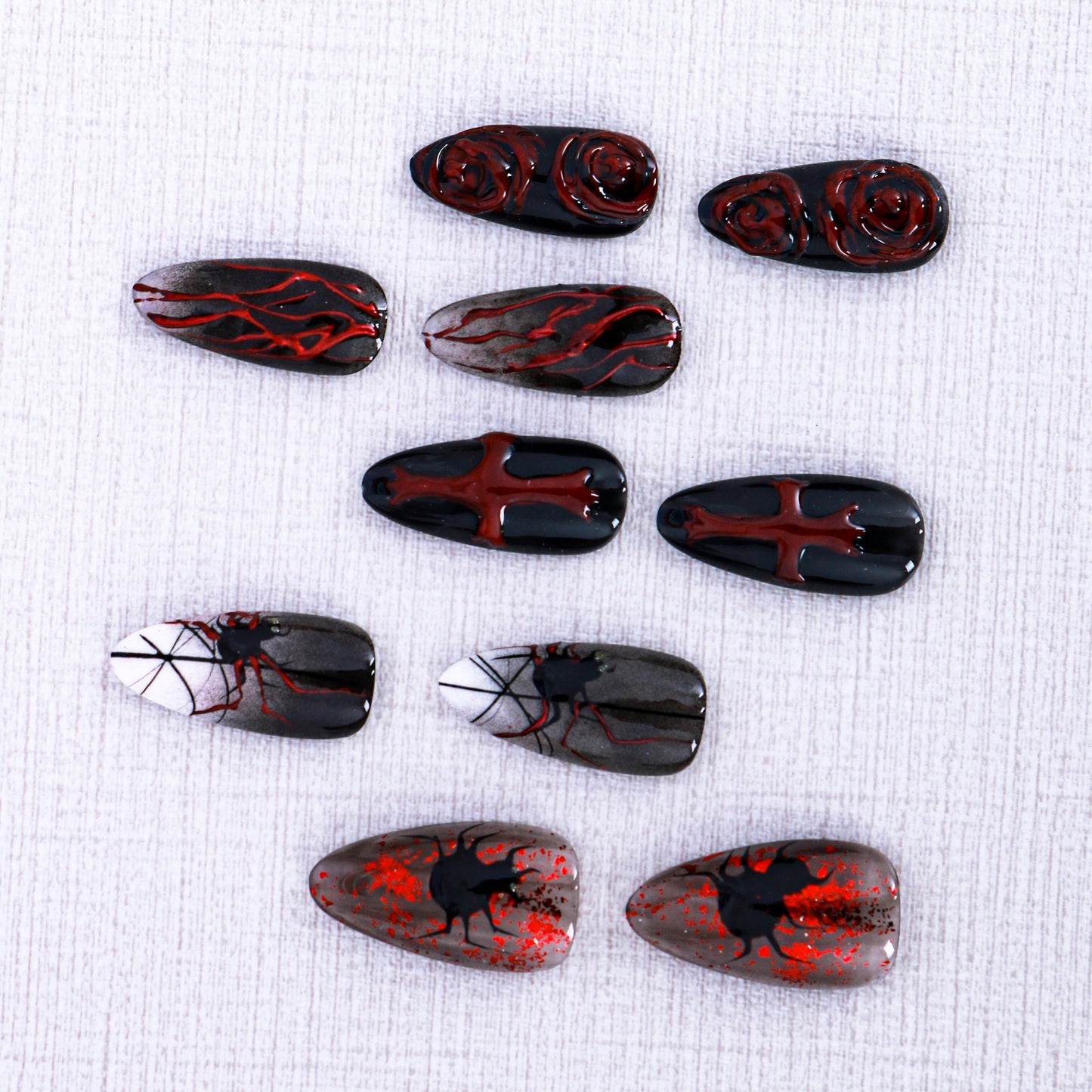 Spider Rose Inferno Press On Nail