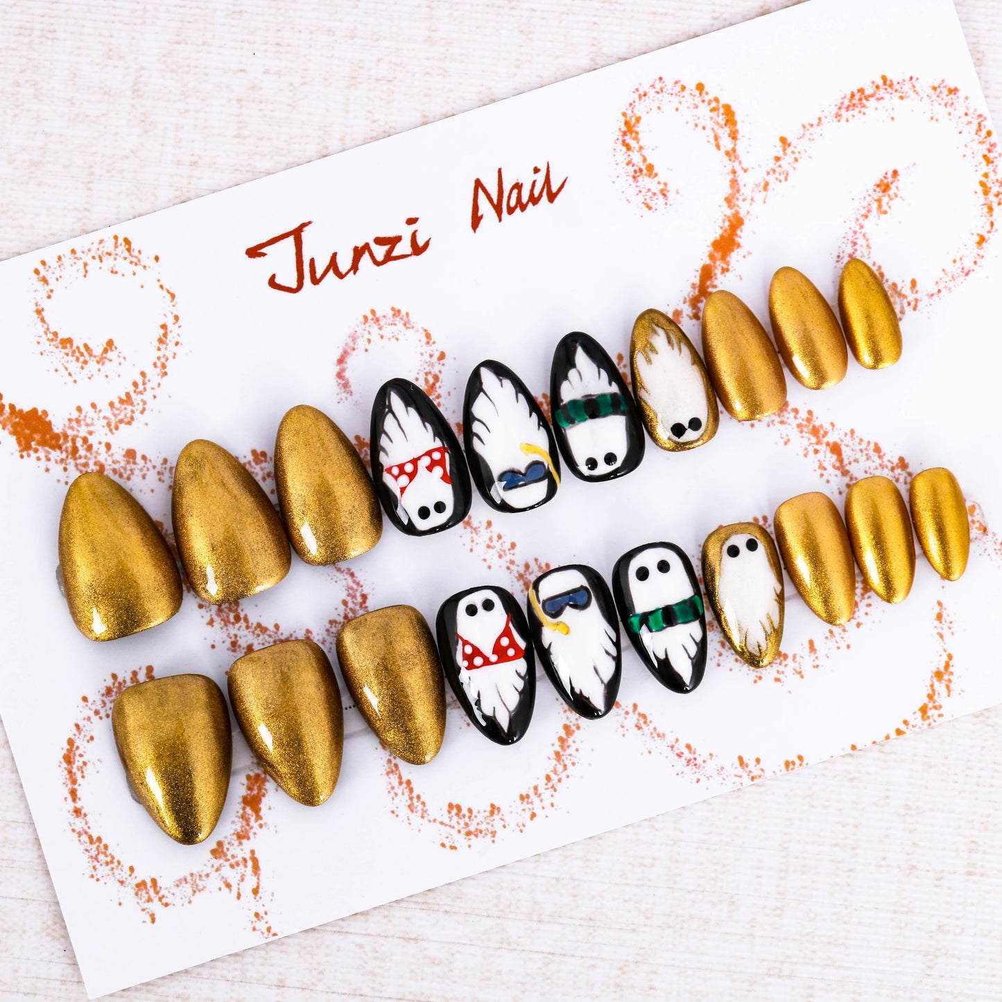 Swimming Golden Ghosts Press On Nail