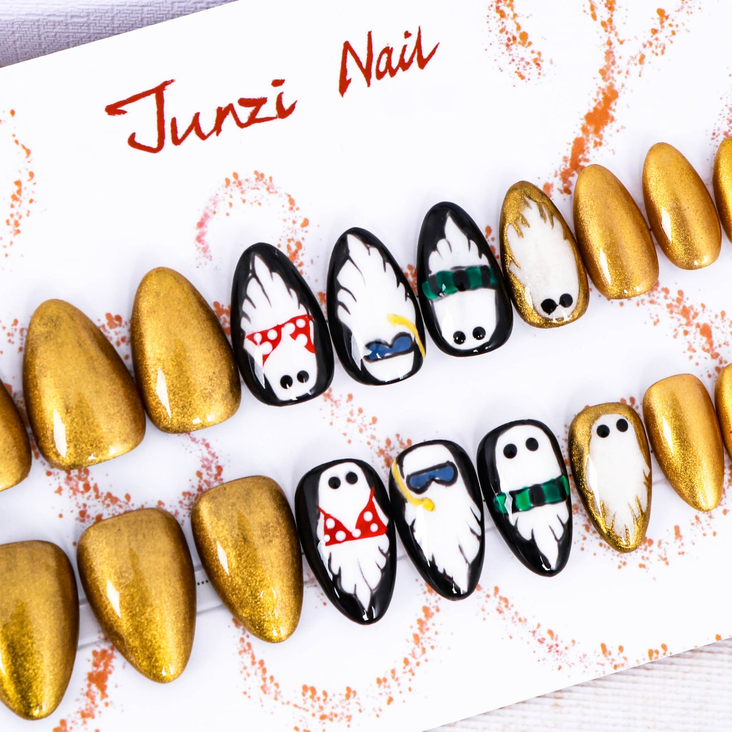 Swimming Golden Ghosts Press On Nail