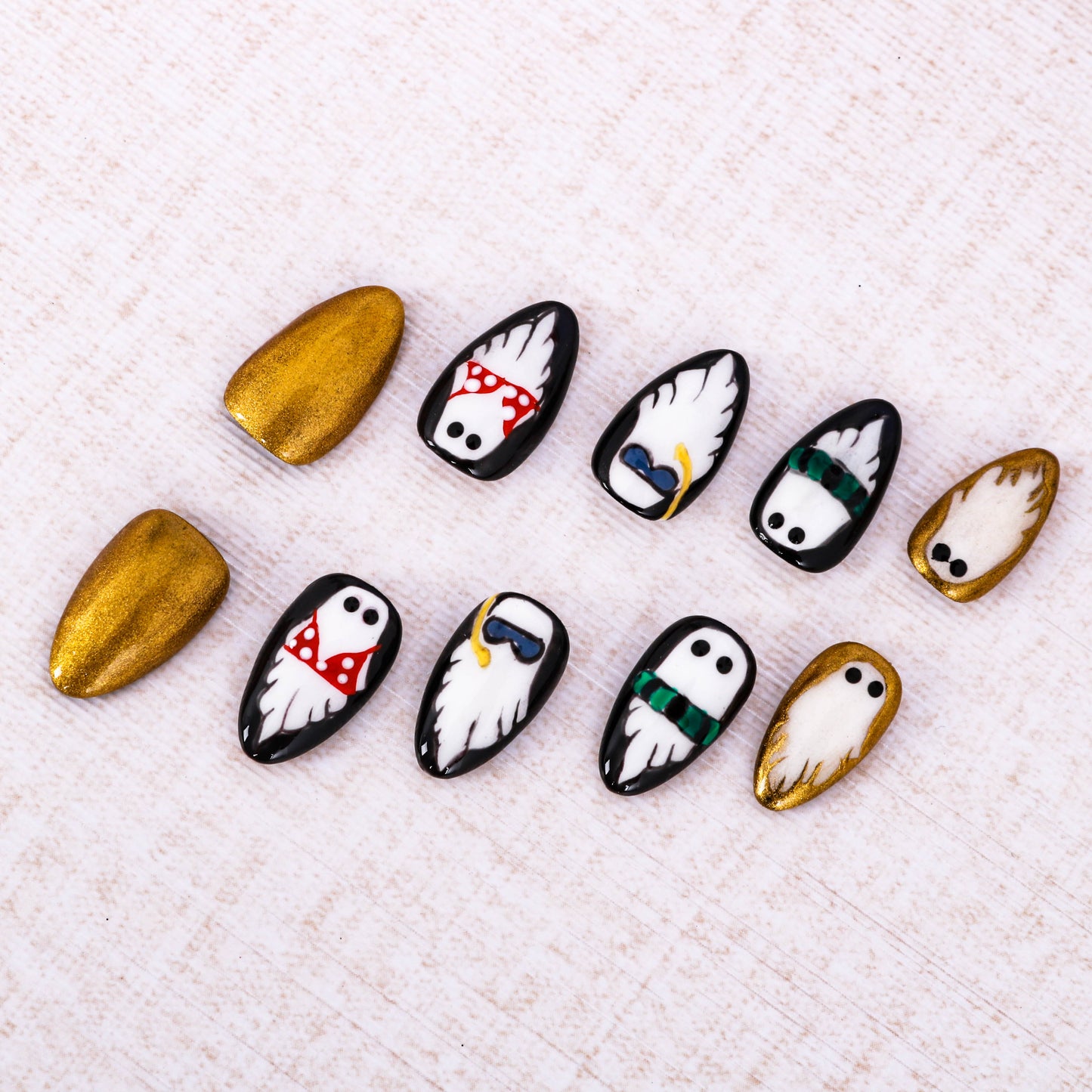 Swimming Golden Ghosts Press On Nail
