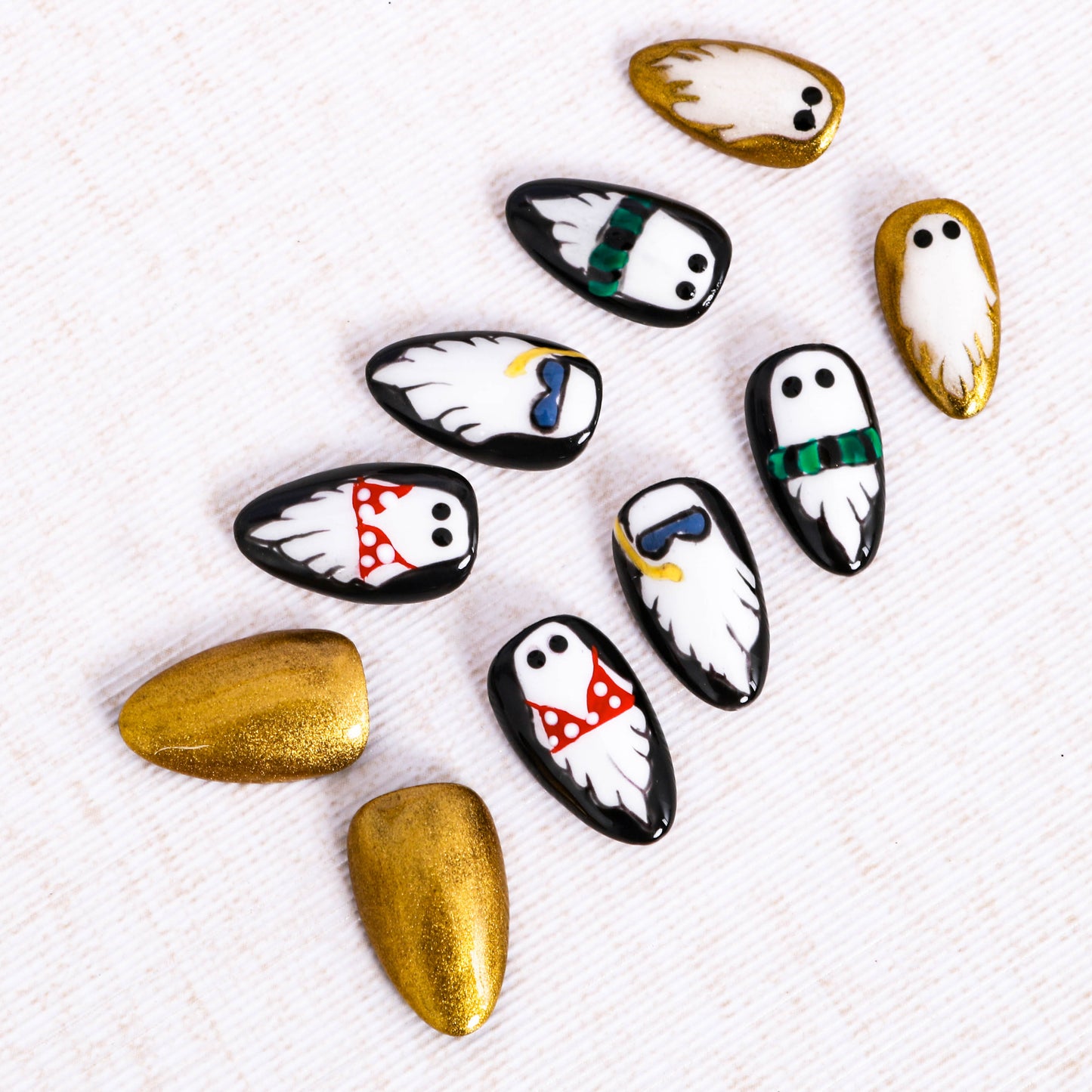 Swimming Golden Ghosts Press On Nail