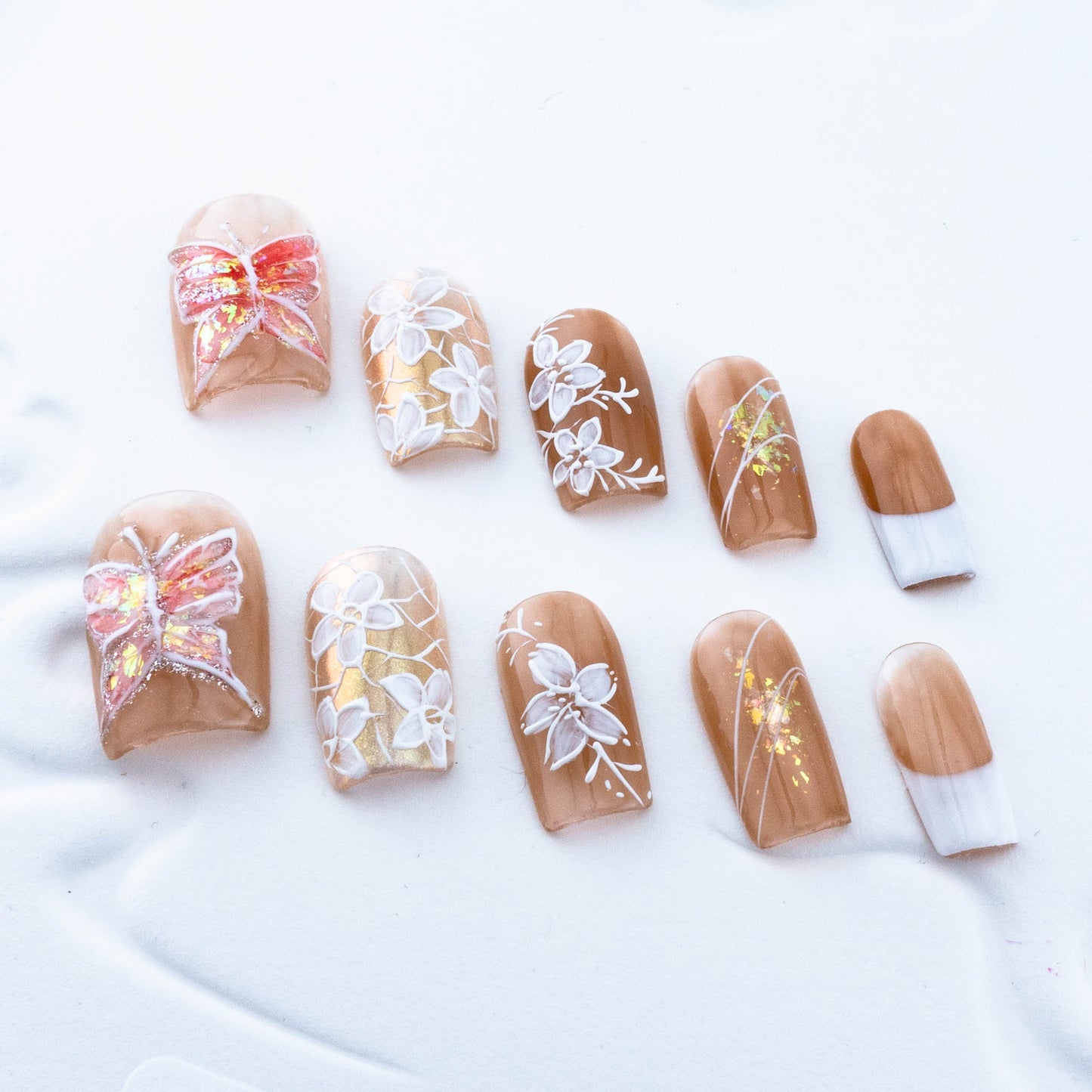 Autumnal Flutter Glitter Press On Nail