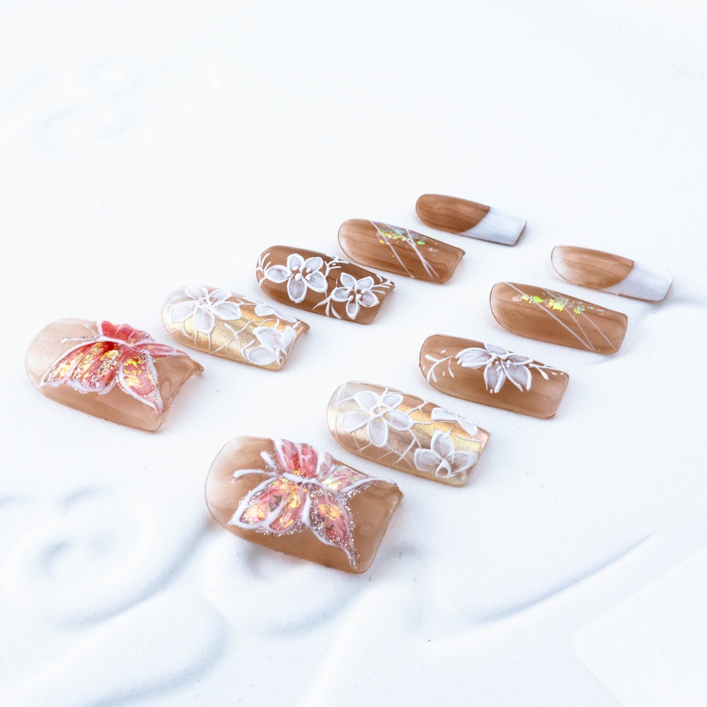 Autumnal Flutter Glitter Press On Nail