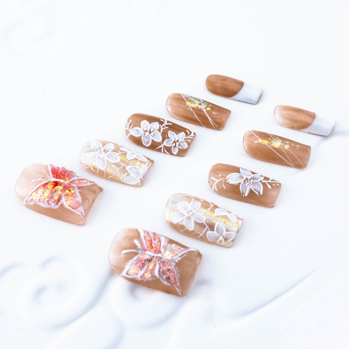 Autumnal Flutter Glitter Press On Nail