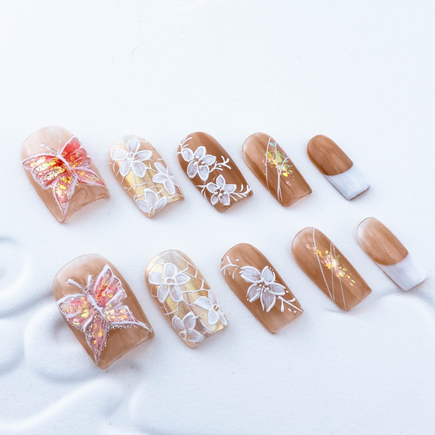 Autumnal Flutter Glitter Press On Nail