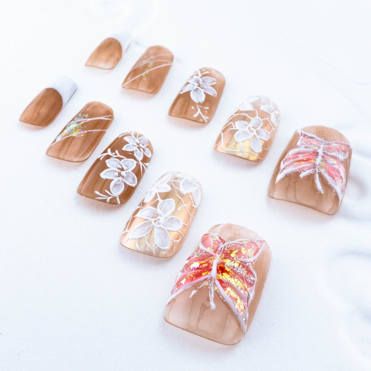 Autumnal Flutter Glitter Press On Nail