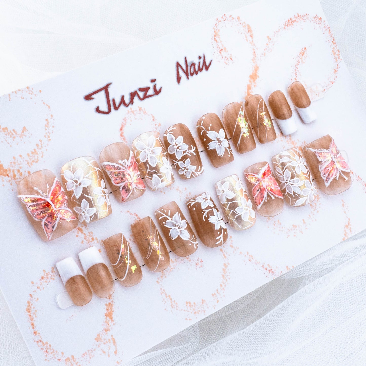 Autumnal Flutter Glitter Press On Nail