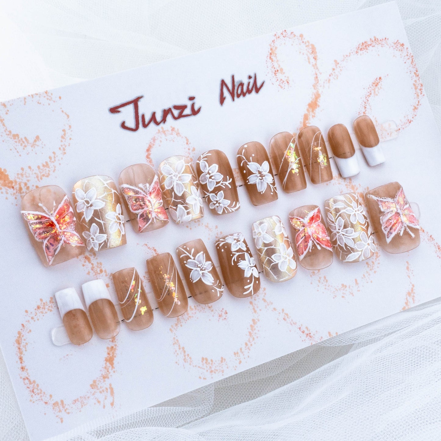 Autumnal Flutter Glitter Press On Nail