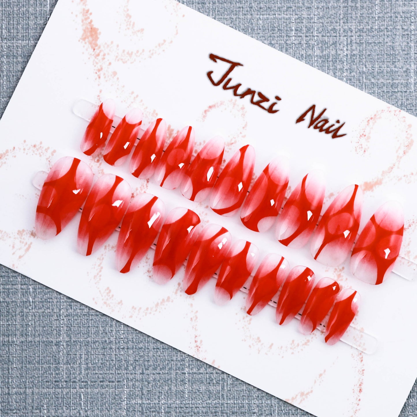 Crimson Wave Illusion Press on Nail