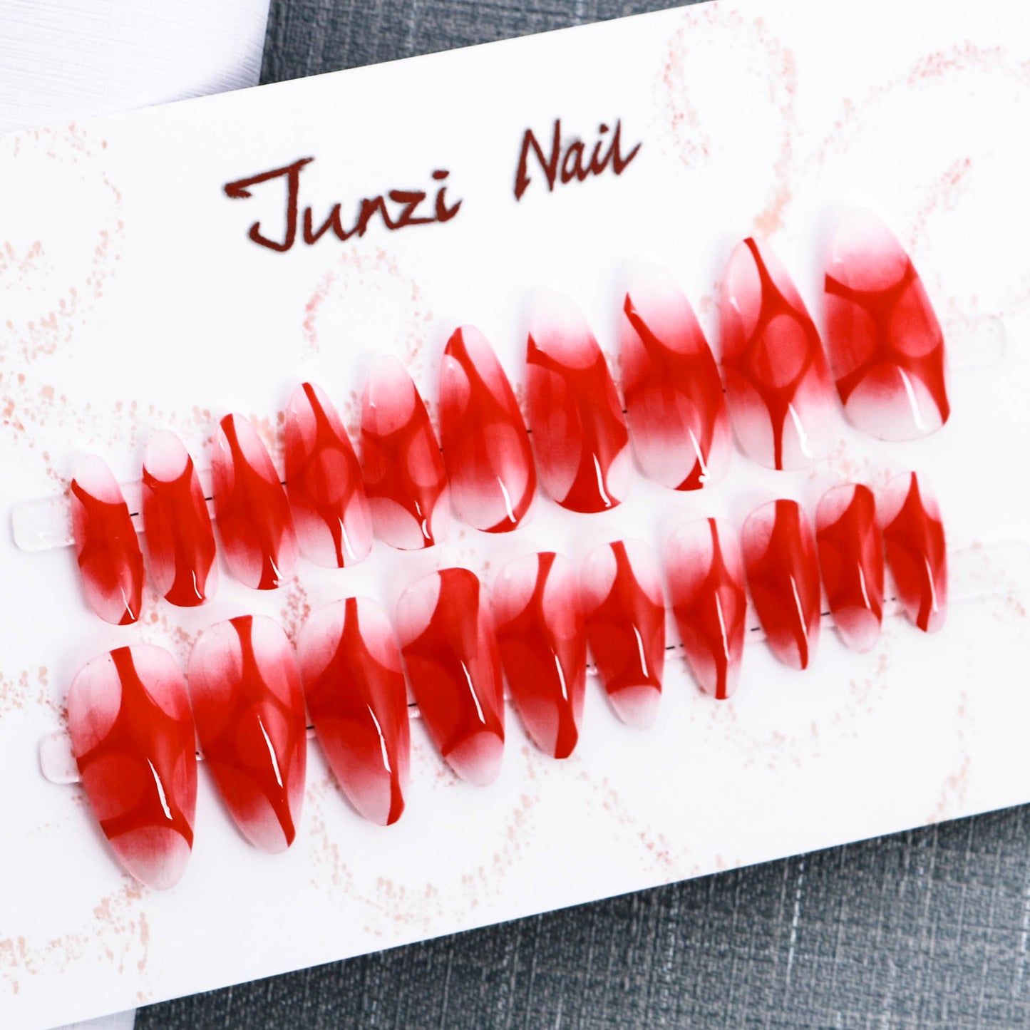 Crimson Wave Illusion Press on Nail