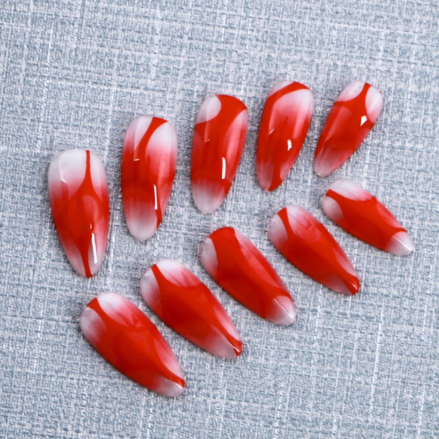 Crimson Wave Illusion Press on Nail