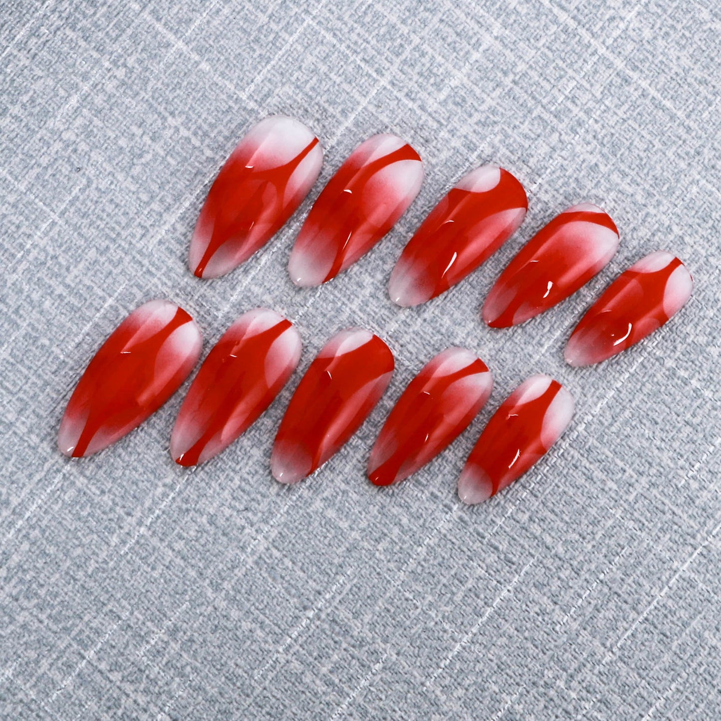 Crimson Wave Illusion Press on Nail