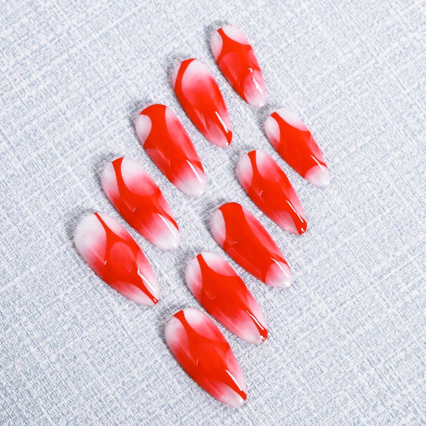 Crimson Wave Illusion Press on Nail