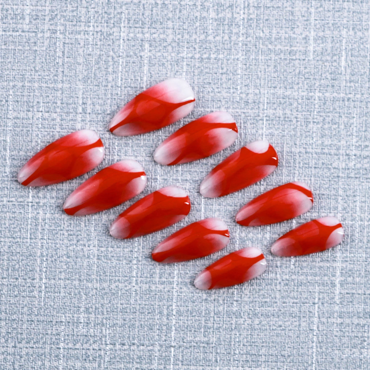 Crimson Wave Illusion Press on Nail