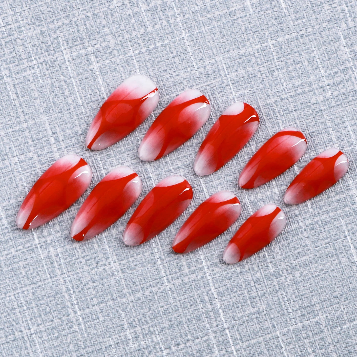 Crimson Wave Illusion Press on Nail