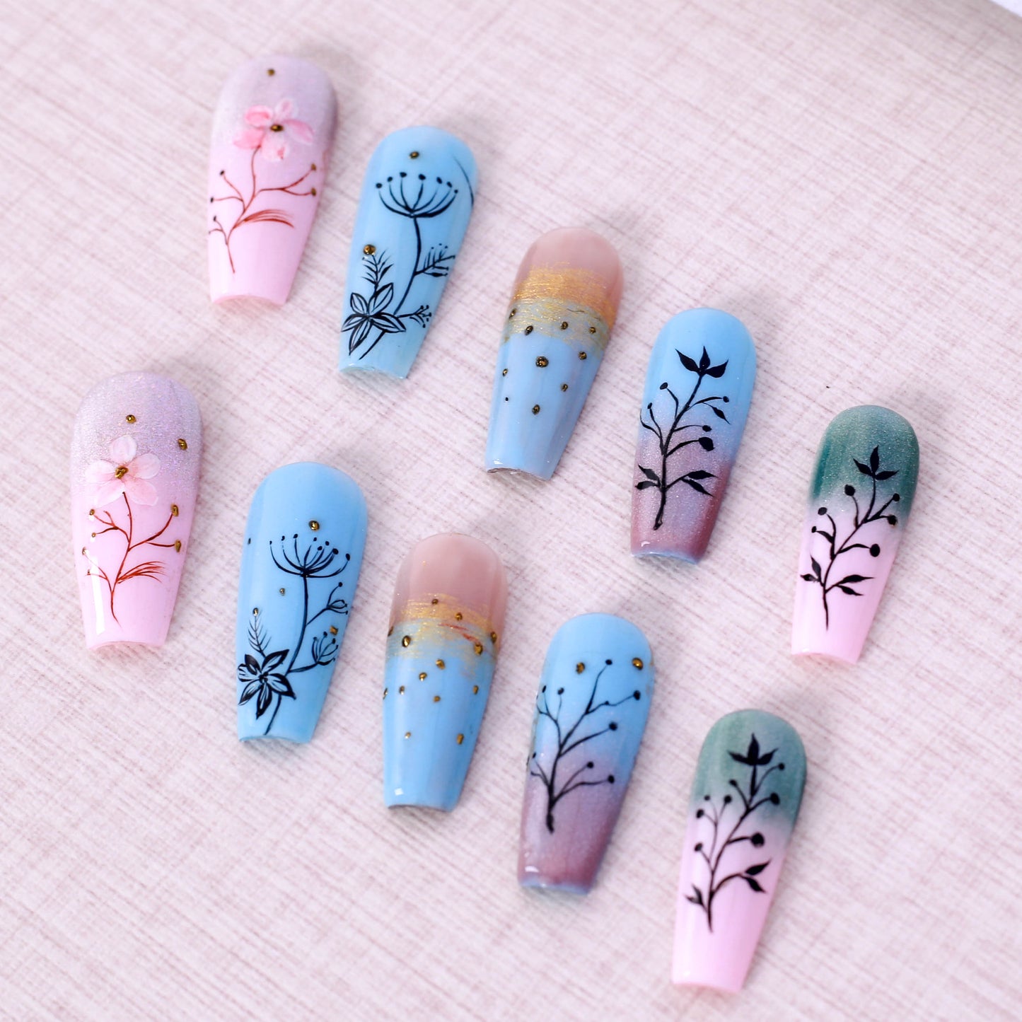 Enchanted Blossoms Press On Nail