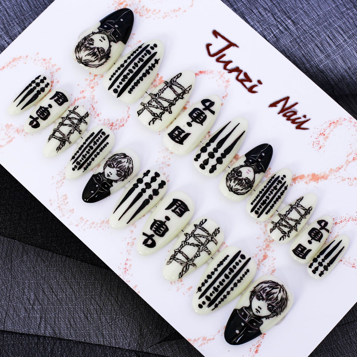 Monochrome Manga Chronicles Press On Nail