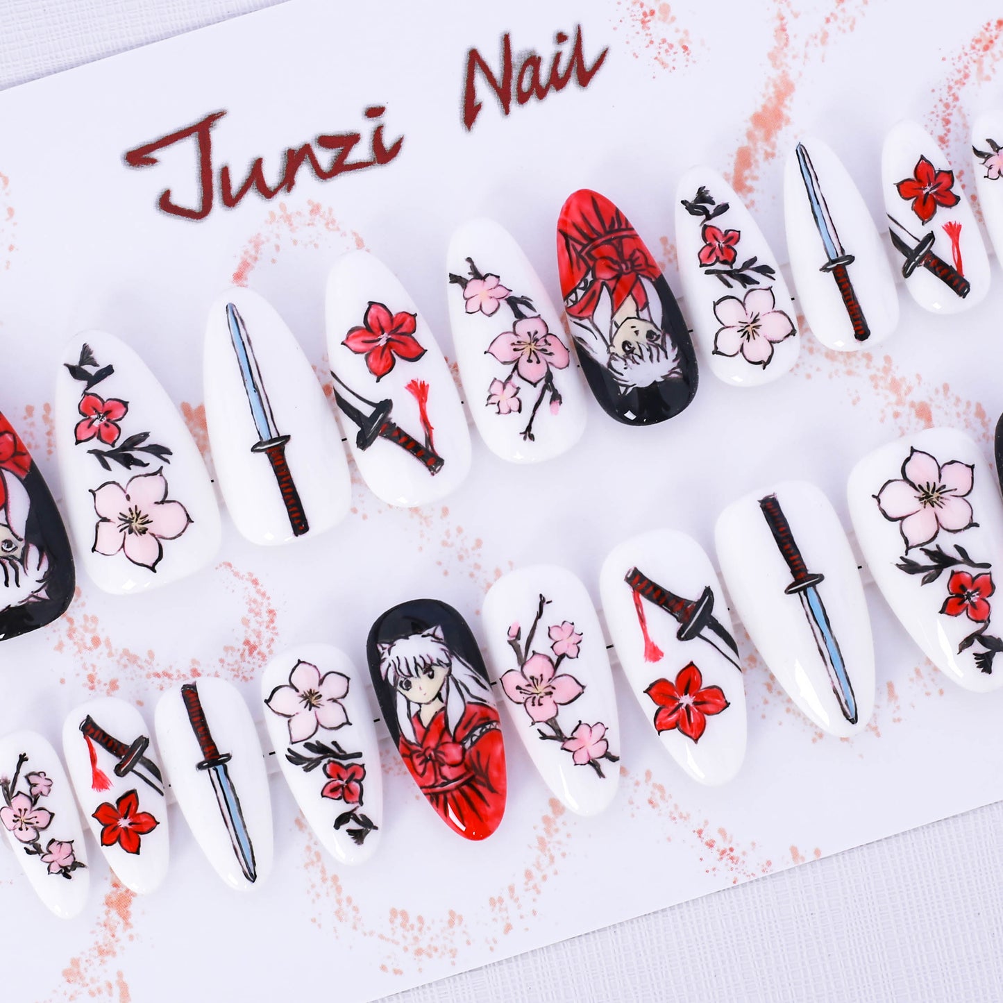 Cherry Blossom Samurai Press On Nail