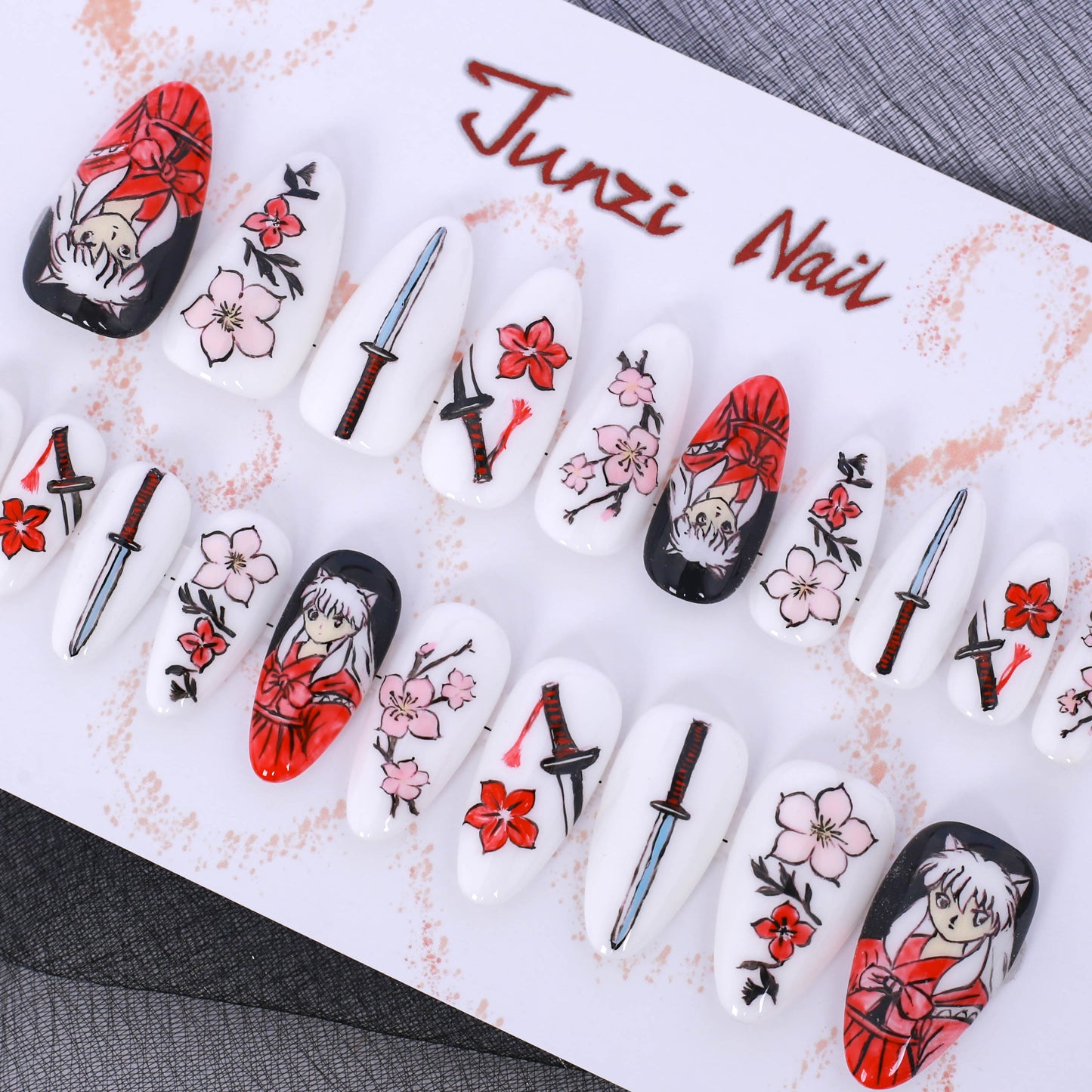 Cherry Blossom Samurai Press On Nail
