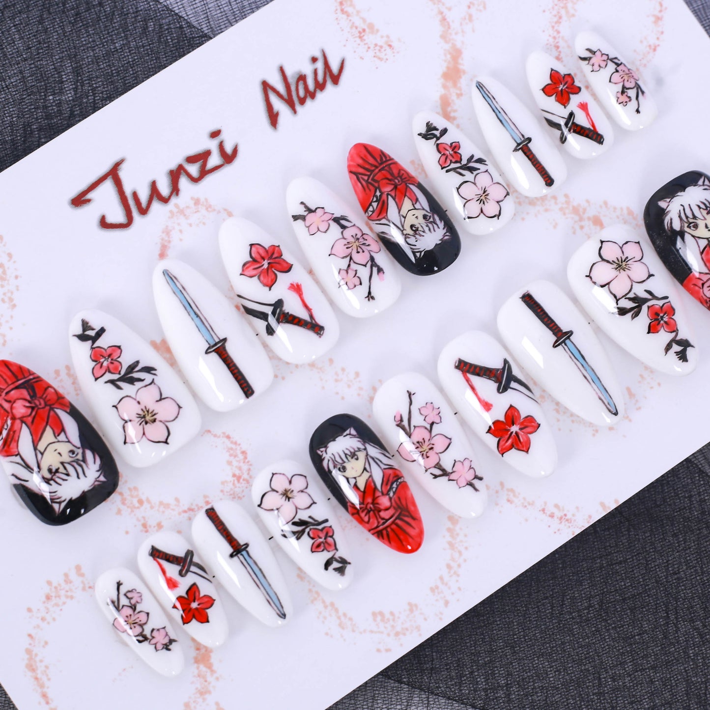 Cherry Blossom Samurai Press On Nail