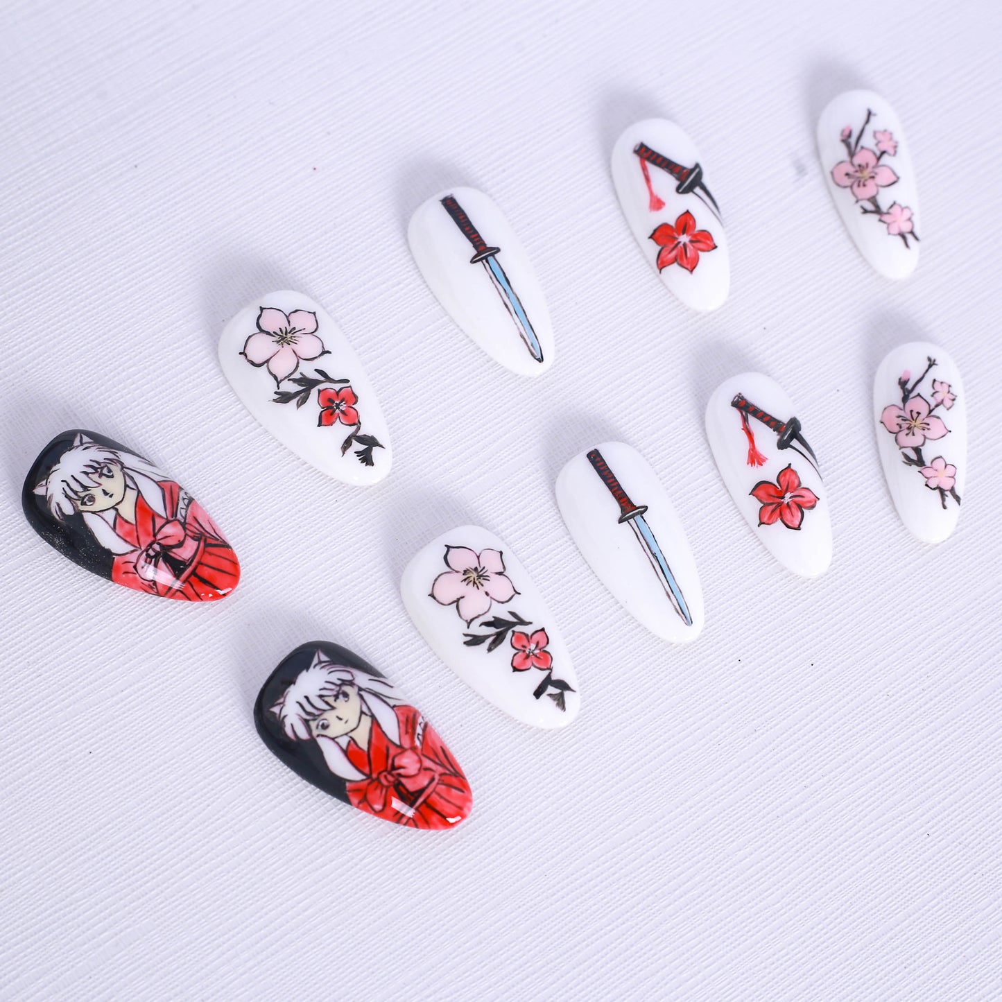 Cherry Blossom Samurai Press On Nail