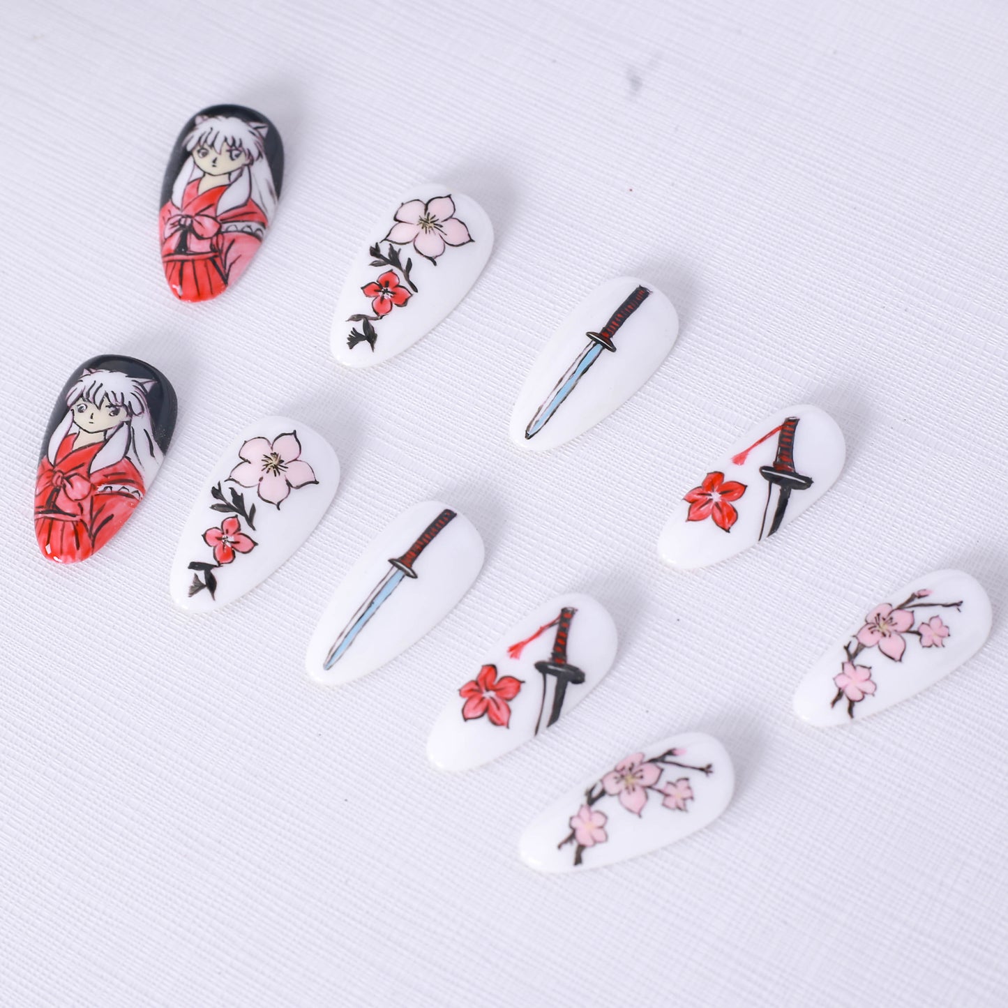Cherry Blossom Samurai Press On Nail