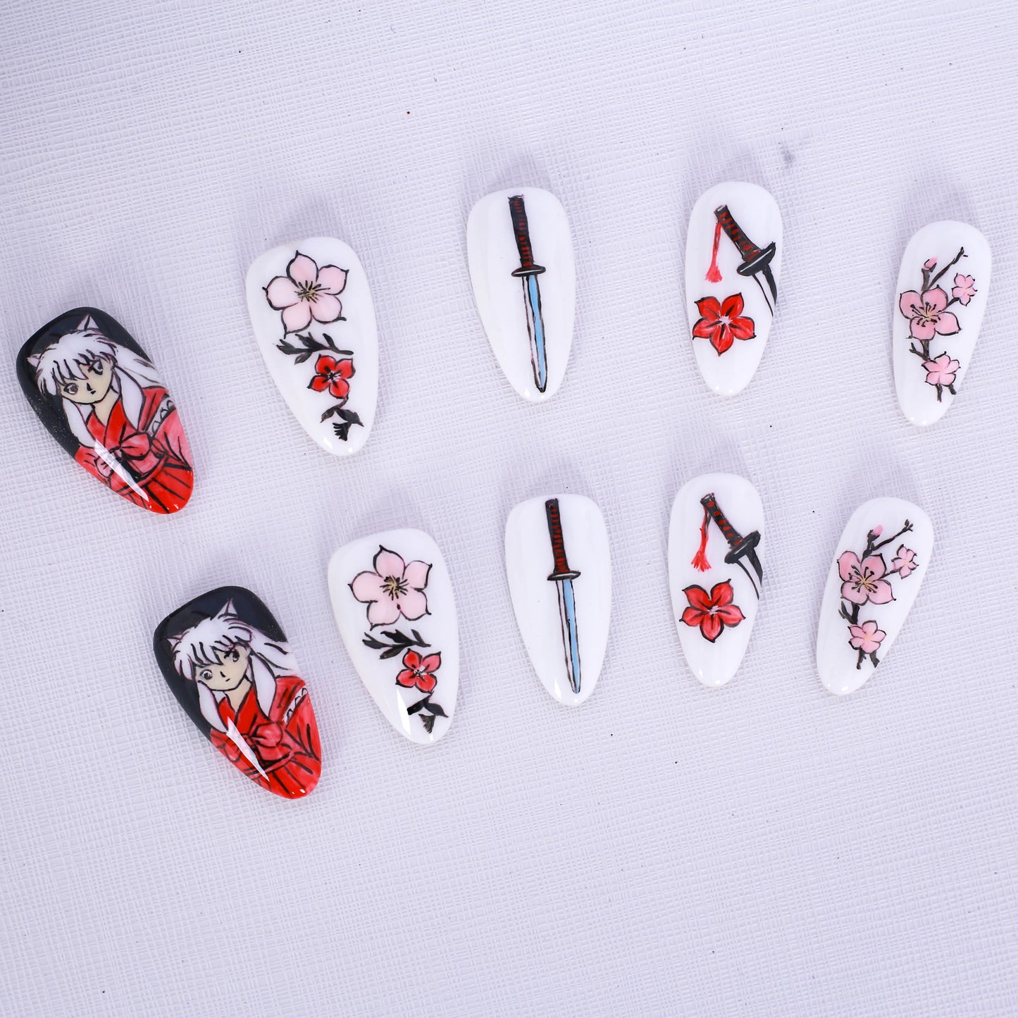 Cherry Blossom Samurai Press On Nail