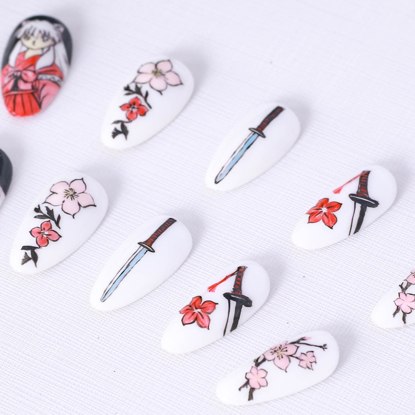Cherry Blossom Samurai Press On Nail