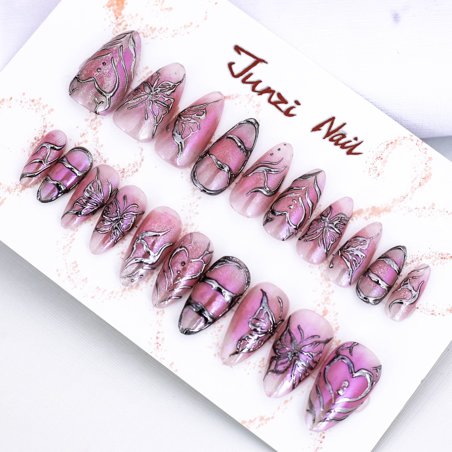 Metallic Flutter Press On Nail