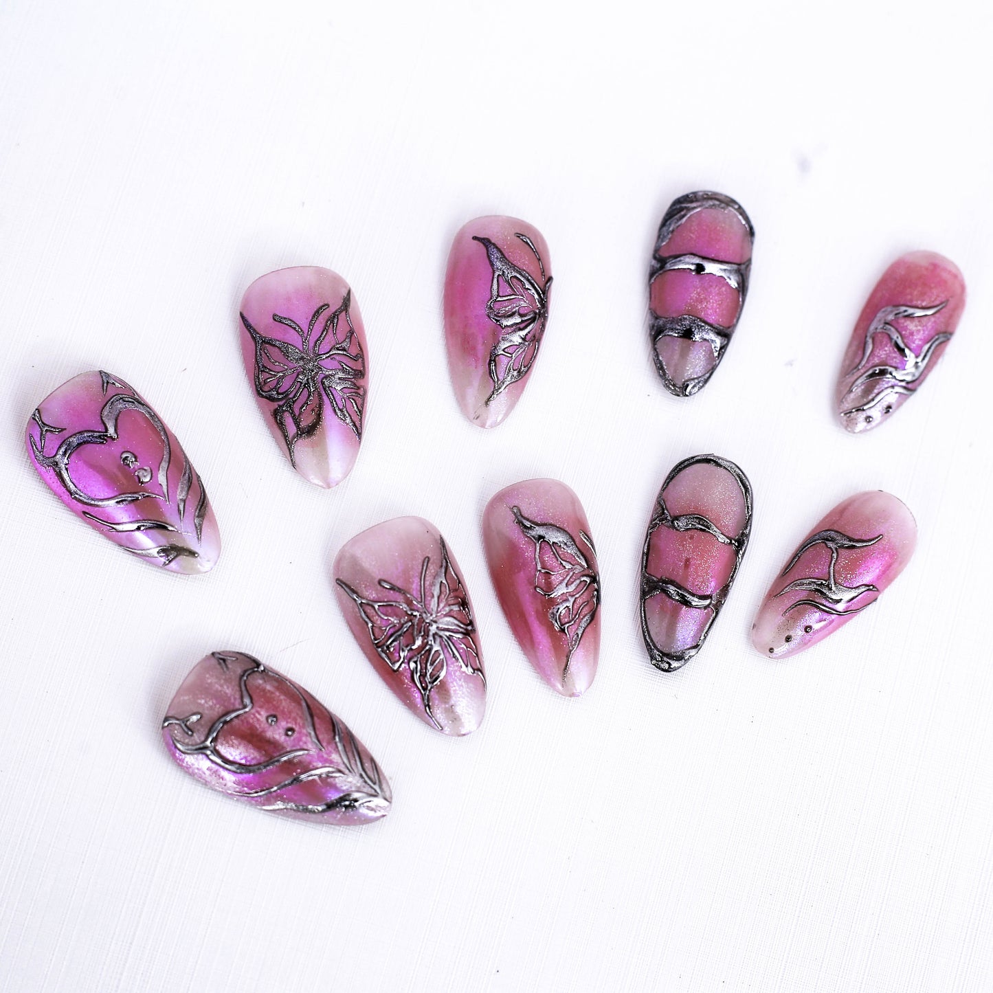 Metallic Flutter Press On Nail