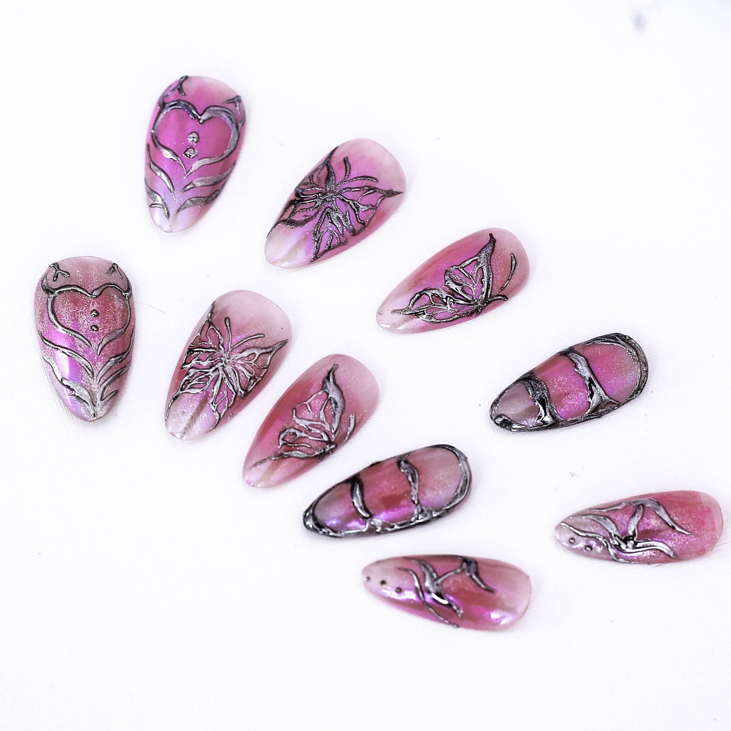 Metallic Flutter Press On Nail