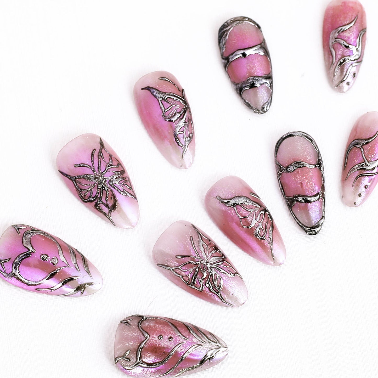 Metallic Flutter Press On Nail